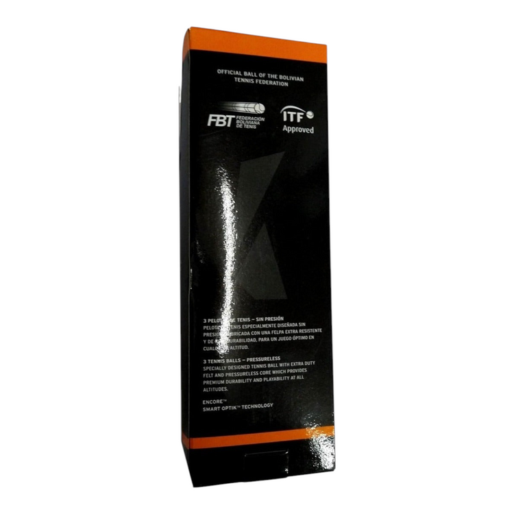 Caja de 3 pelotas de tenis Head Marathon sin presión de Radach Sports con diseño negro y naranja