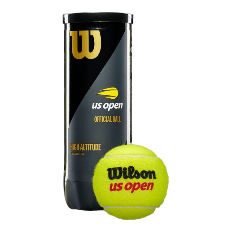 Bote de 3 pelotas de tenis Wilson US Open Extra Duty de Radach Sports con fieltro amarillo de alta durabilidad
