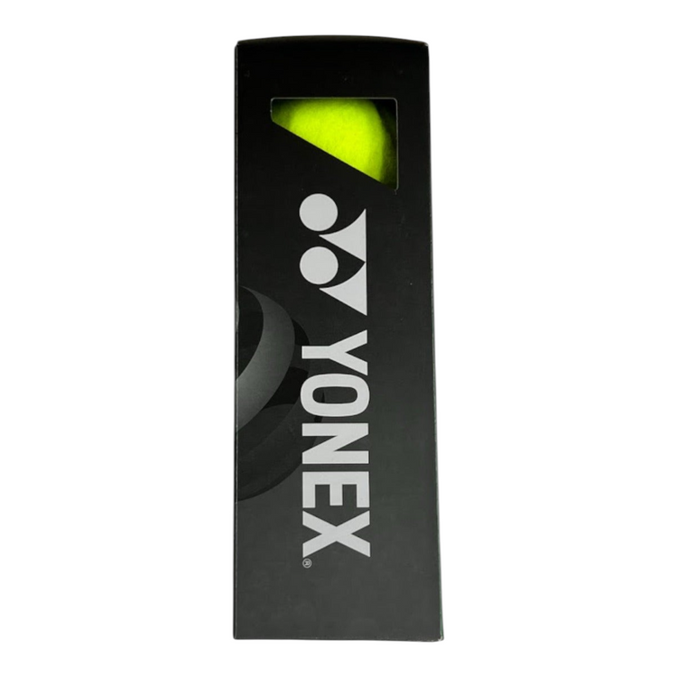 Caja de 3 pelotas de tenis Yonex NP sin presión de color amarillo neón, vendidas por Radach Sports