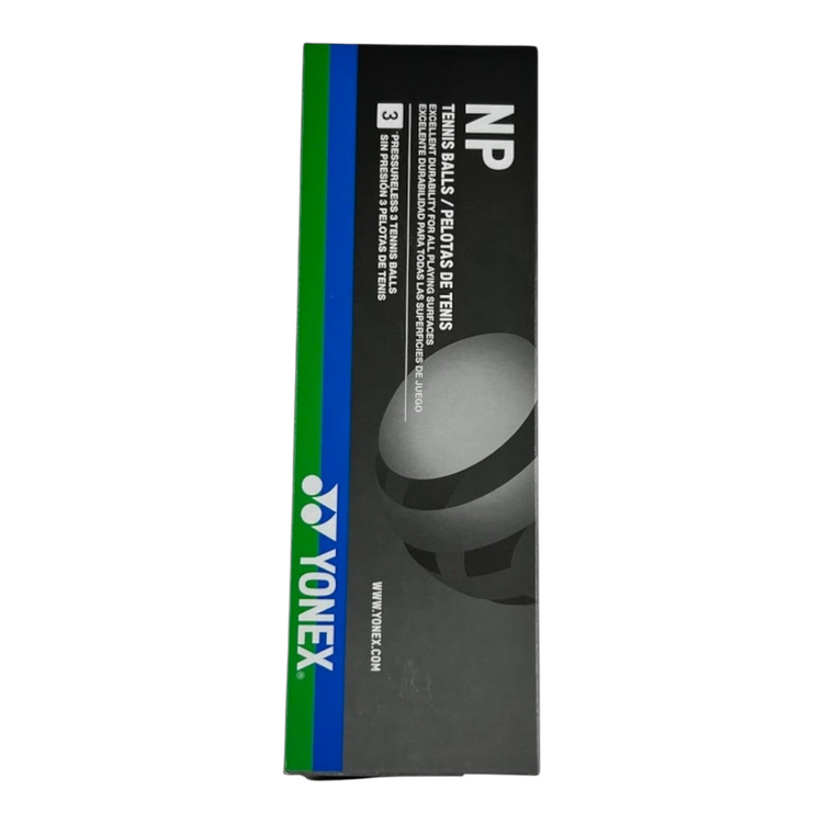 Caja de 3 pelotas de tenis Yonex NP sin presión de Radach Sports con diseño duradero para todo tipo de superficies