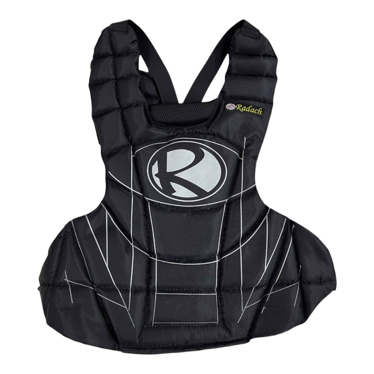Peto de cátcher Radach Sports negro extragrande de 47cm para béisbol y sóftbol con protección acolchada