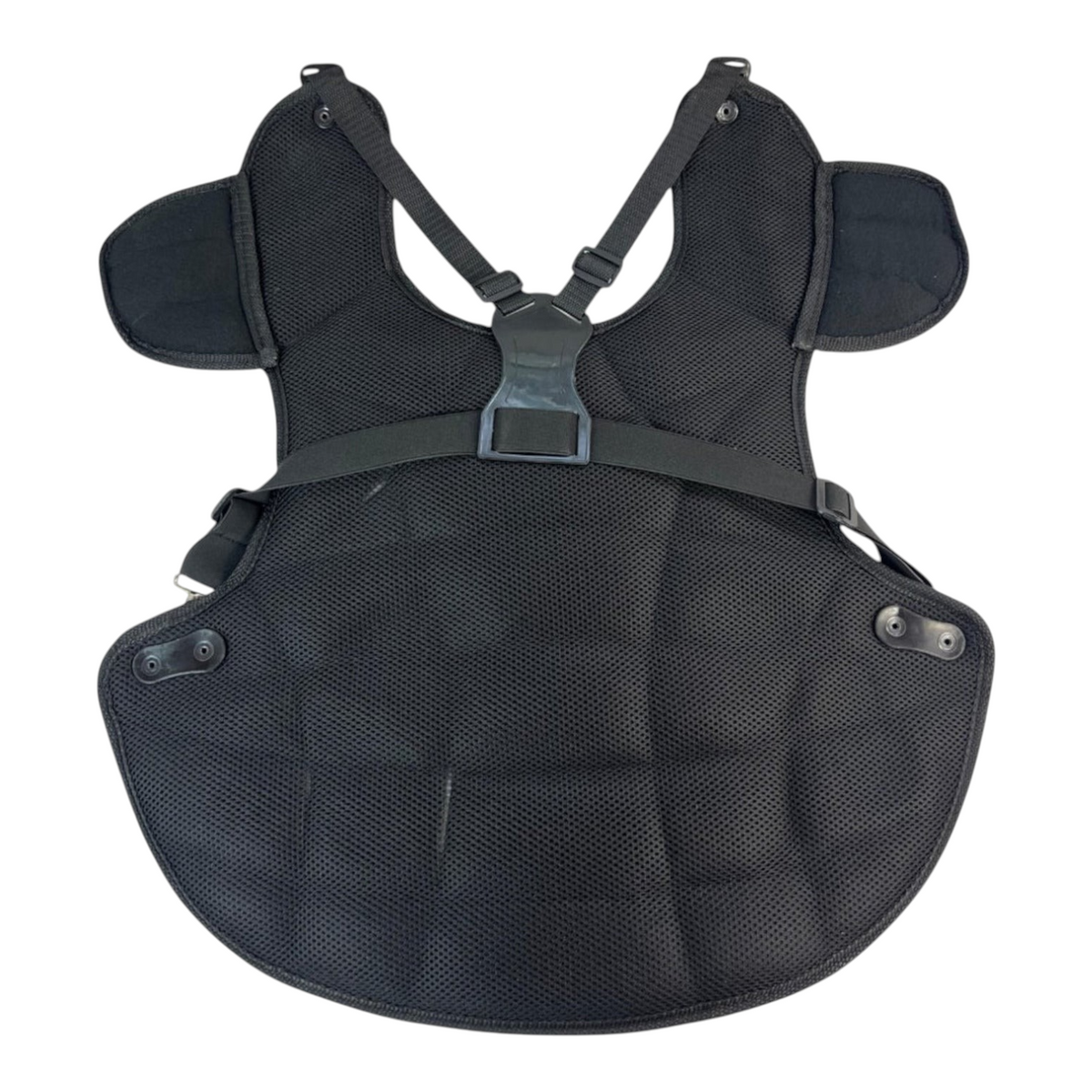 Peto de catcher Radach Sports para adulto en color negro con malla respirable y correas de ajuste reforzadas