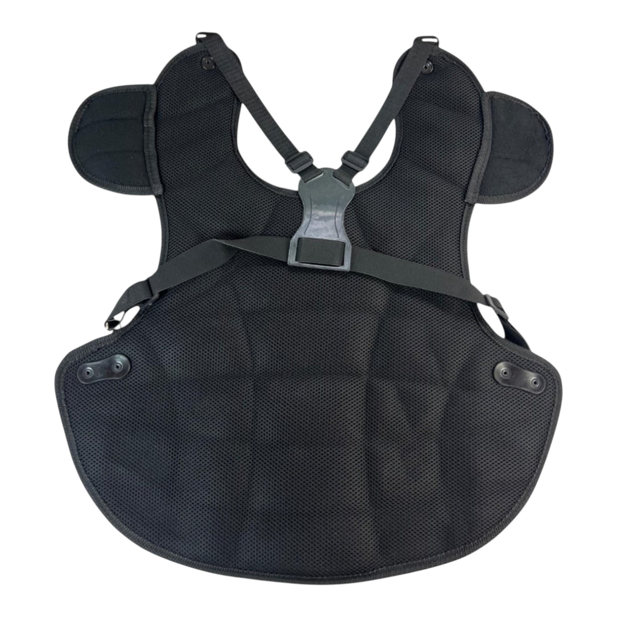 Peto protector Radach Sports para catcher adulto en color negro con malla transpirable y correas de ajuste reforzadas