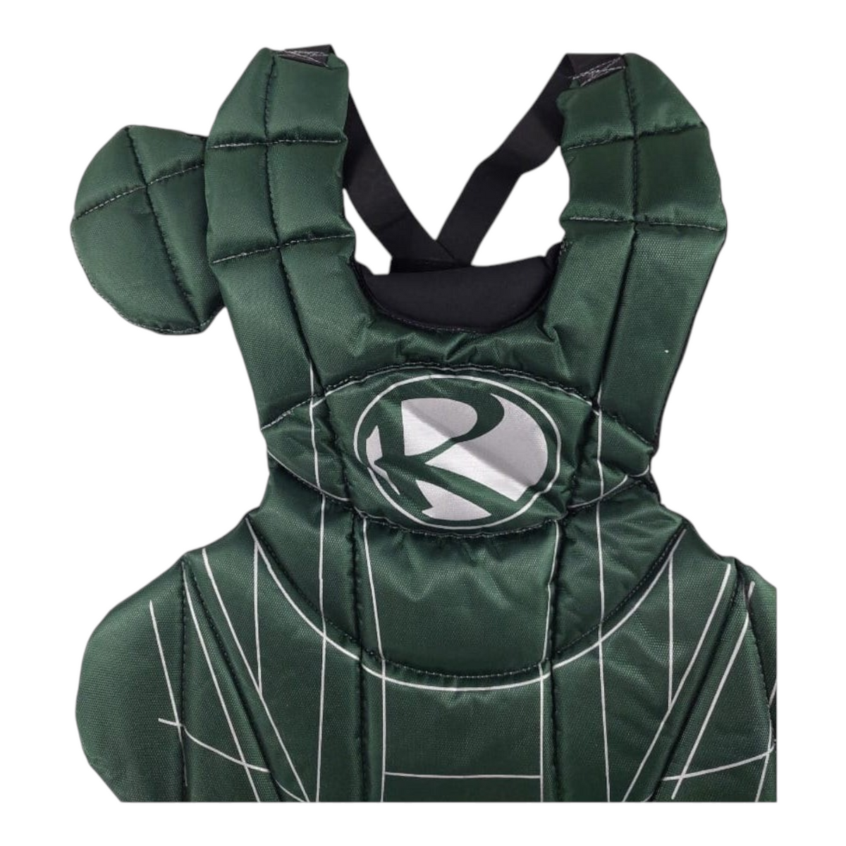 Peto de cátcher Radach Sports en color verde, talla grande de 44 cm para béisbol y softbol con diseño acolchado