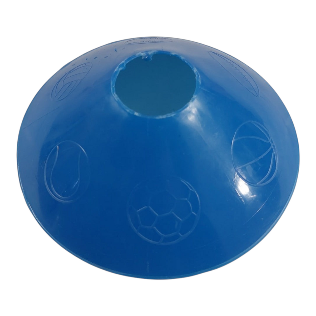 Plato de entrenamiento Radach Sports color azul con relieves de balones deportivos para ejercicios de agilidad
