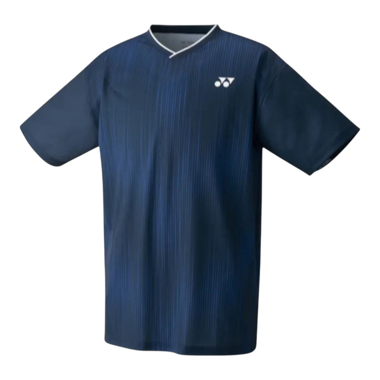 Playera deportiva Radach Sports Yonex para hombre en color azul marino con diseño texturizado y cuello en V
