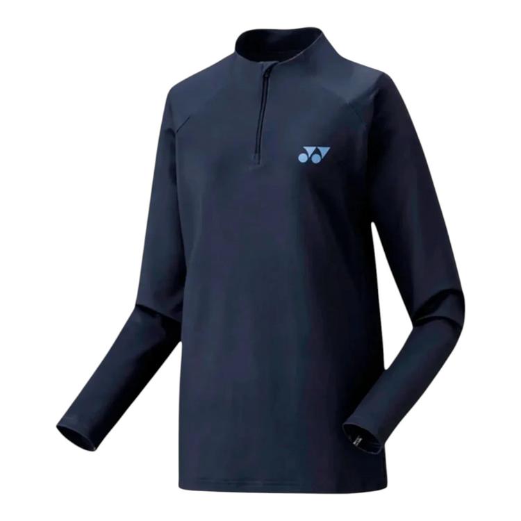 Playera deportiva Radach Sports Yonex de manga larga en color índigo marino con cierre frontal y tejido elástico