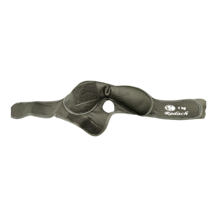 Polaina para mano Radach Sports de 1 kg en color negro con ajuste de velcro para entrenamiento de fuerza
