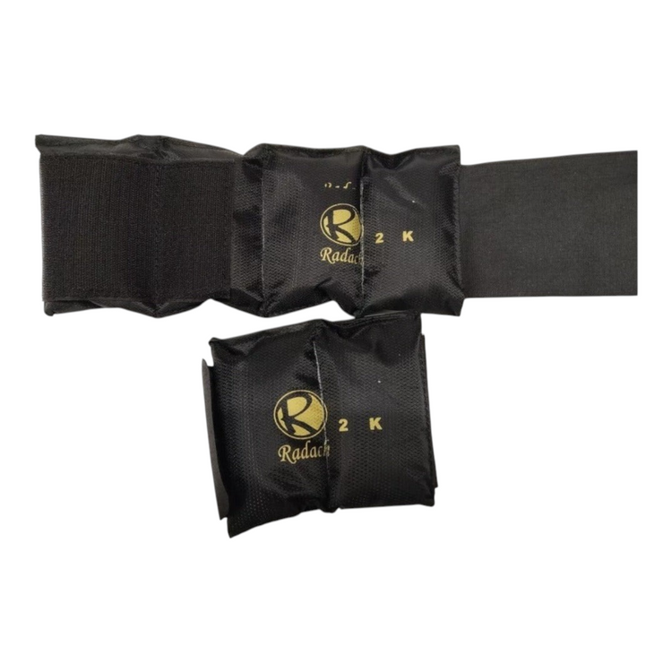 Polainas para pie Radach Sports de 2 kg en color negro con cierre de velcro ajustable para entrenamiento físico