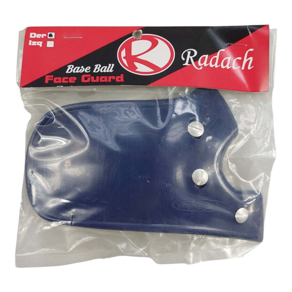 Protector facial Radach Sports para bateador derecho en color azul marino, accesorio de protección para casco
