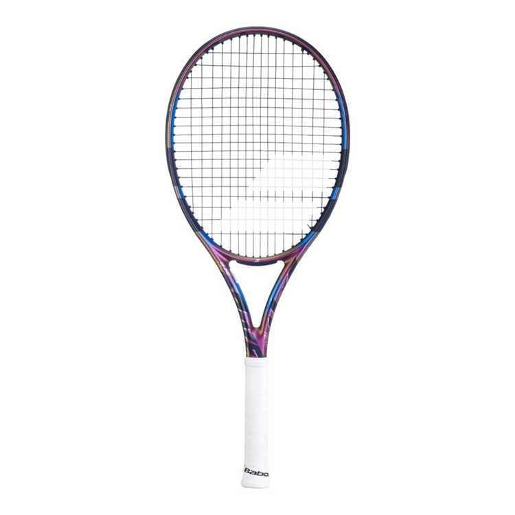 Raqueta de tenis Radach Sports Babolat Pure Drive Team Spectra con acabado iridiscente y grip blanco
