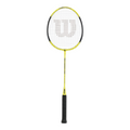 Raqueta de bádminton Radach Sports Wilson Match Point Pro de acero amarillo con encordado blanco y logo central