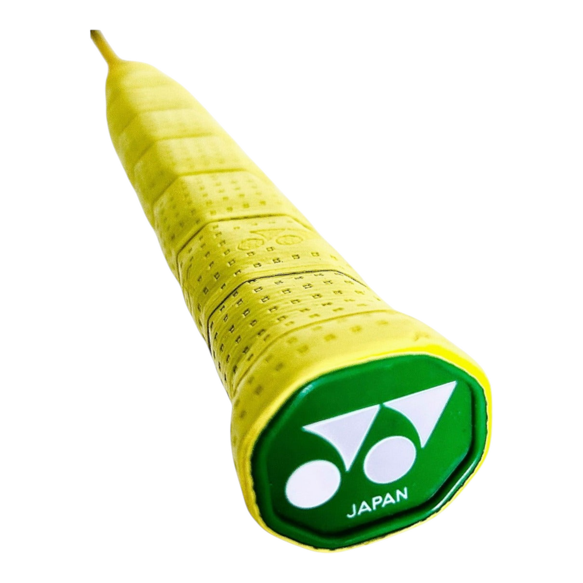Empuñadura de raqueta de bádminton Yonex Nanoflare 1000z en color amarillo de Radach Sports con logo en la base