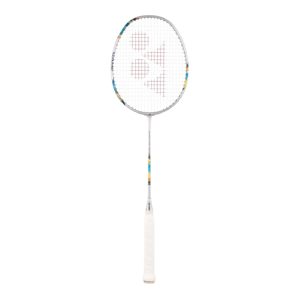 Raqueta de bádminton Radach Sports Yonex Nanoflare 700 Game en color plata con detalles coloridos en el marco