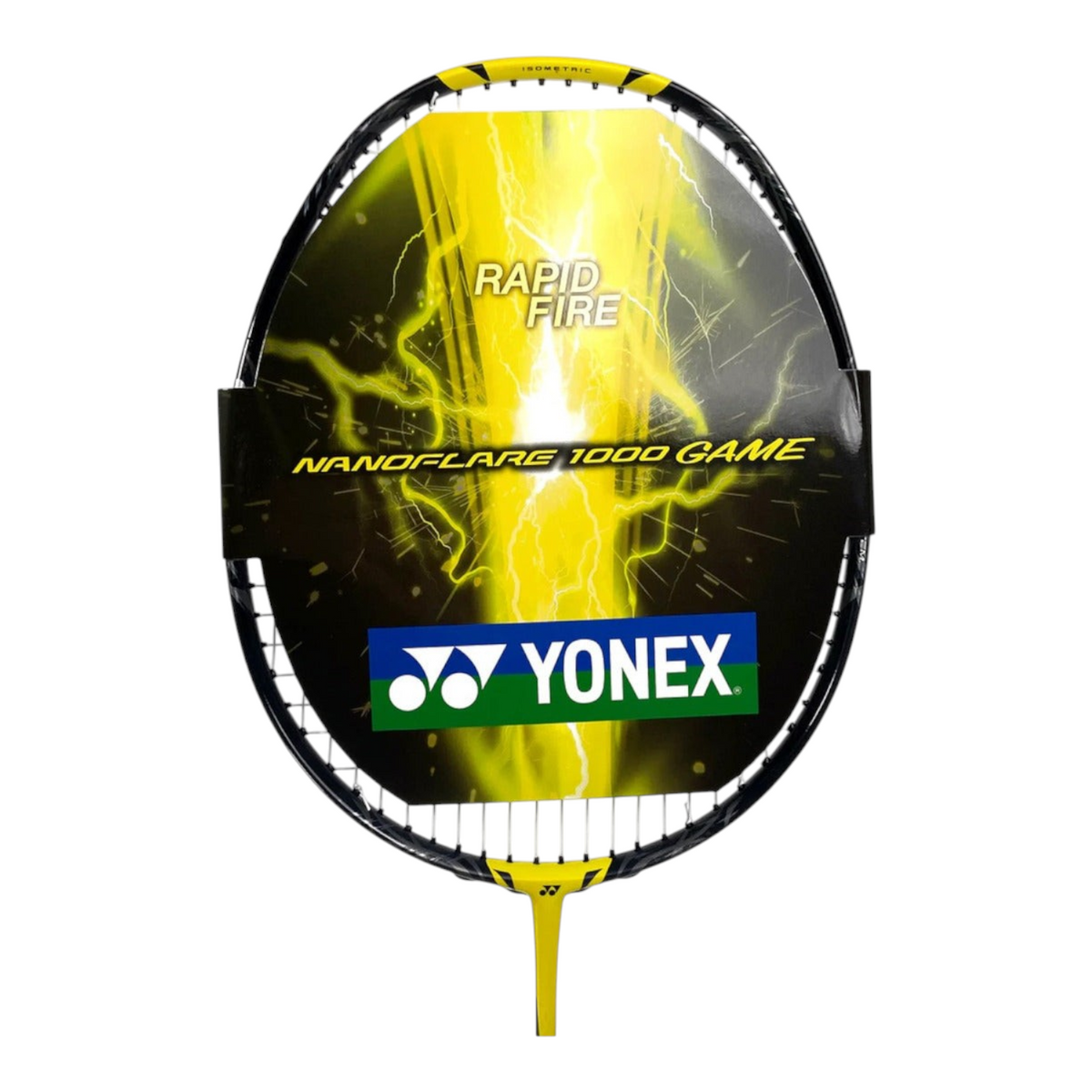 Raqueta de bádminton Radach Sports Yonex Nanoflare 1000 Game con diseño aerodinámico en color negro y amarillo