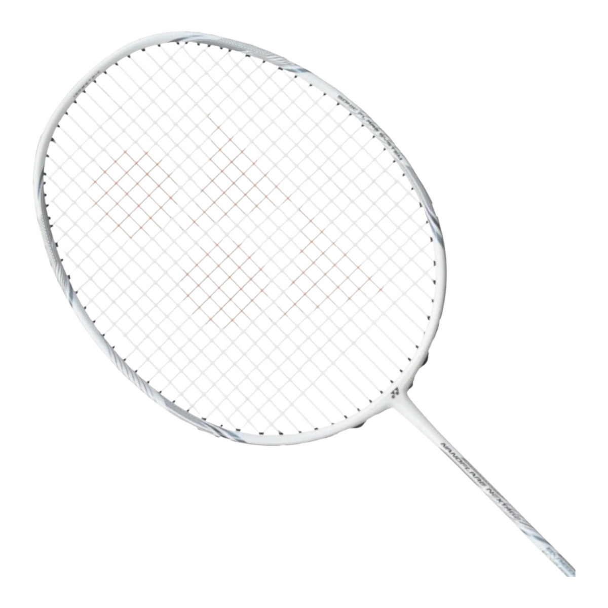 Raqueta de bádminton Radach Sports Yonex Nanoflare Nextage en color blanco y gris con diseño aerodinámico