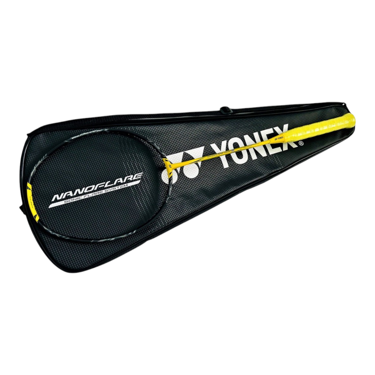 Raqueta de bádminton Radach Sports Yonex Nanoflare 1000Z en color amarillo lightning con funda protectora negra