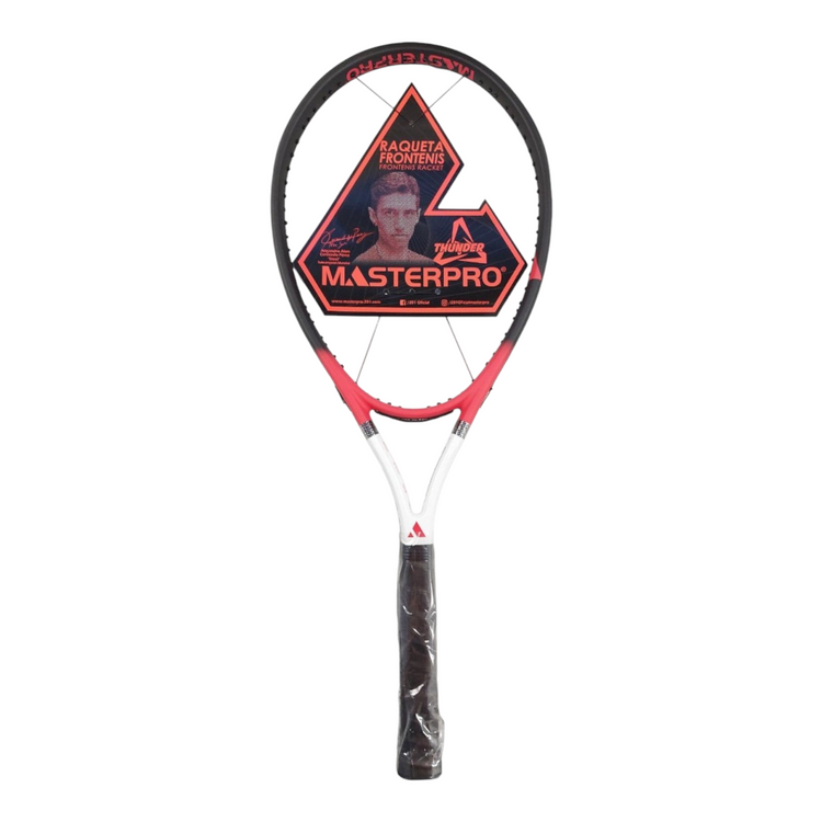 Raqueta para frontenis Radach Sports Master Pro 7.0 Clásica Titanium de grafito con diseño en rojo, blanco y negro