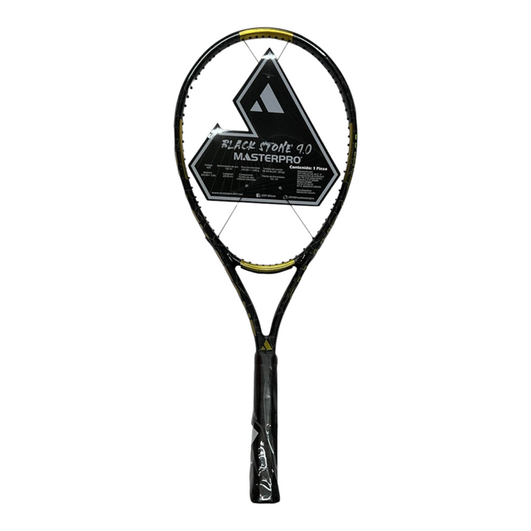 Raqueta de frontenis Radach Sports Master Pro Black Stone en color negro y dorado con aro de 102 pulgadas