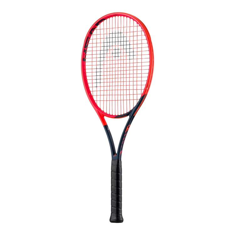 Raqueta de tenis Head Radical Pro 2023 de Radach Sports con diseño asimétrico en rojo y azul y patrón 16x19