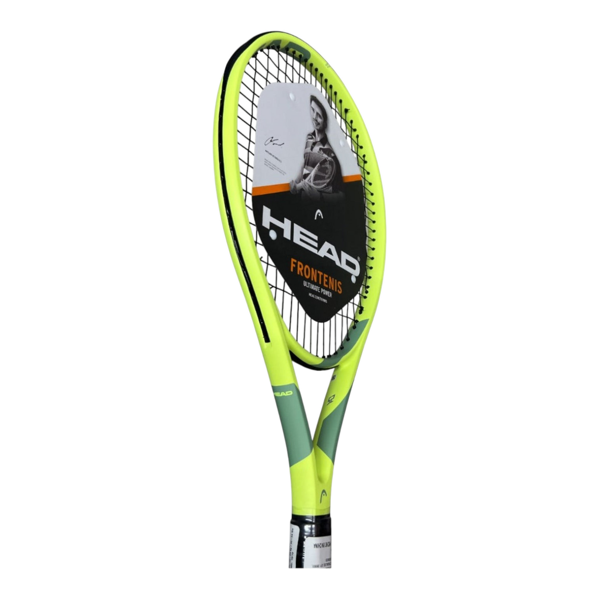 Raqueta de frontenis Radach Sports Head S2 Graphene en color amarillo neón con diseño aerodinámico y encordado