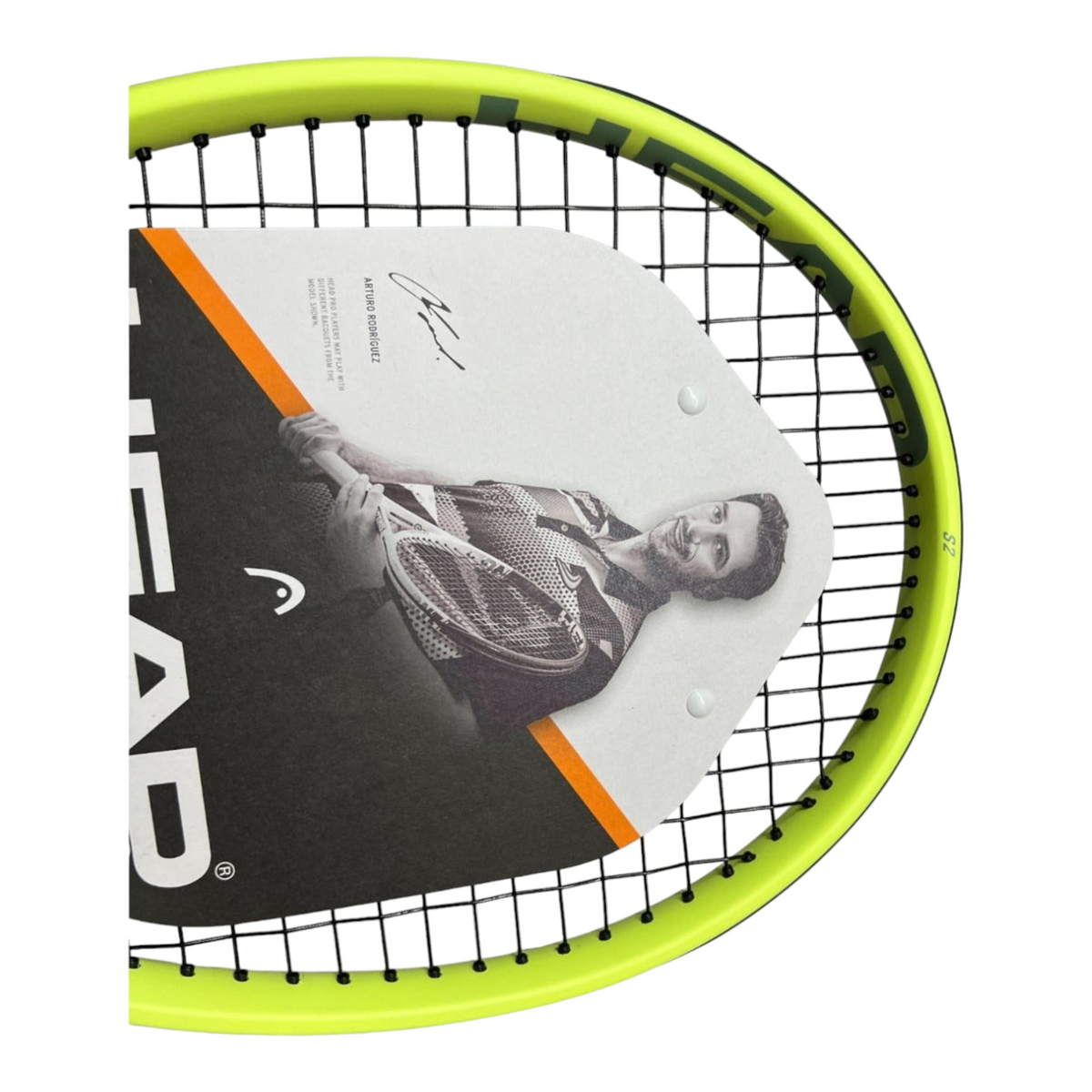 Raqueta de frontenis Radach Sports Head S2 Graphene con marco amarillo neón y encordado profesional