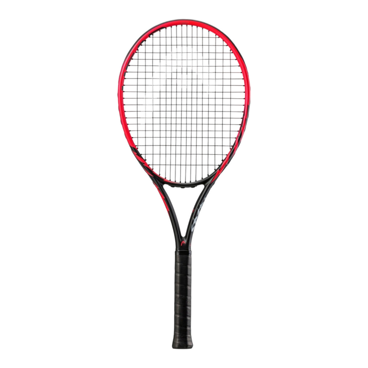 Raqueta de tenis Radach Sports Head Mx Spark Tour en color rojo y negro, preencordada y con diseño dinámico.