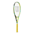 Raqueta de tenis Radach Sports Wilson Minions Clash 100 v2 con diseño multicolor, mango amarillo y marco flexible.