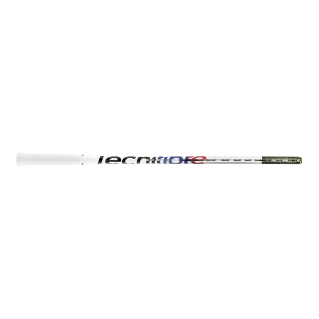 Mango de raqueta de squash Radach Sports Tecnifibre Carboflex 135 X-top con diseño blanco y logo de la marca