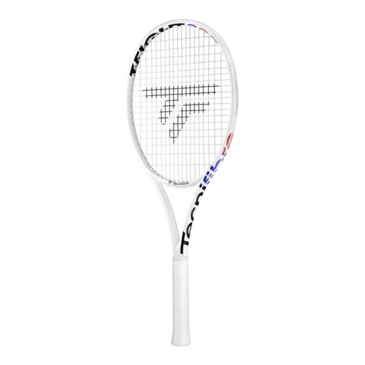 Raqueta de tenis Radach Sports Tecnifibre Tfight 305 Isoflex blanca con detalles en azul y rojo