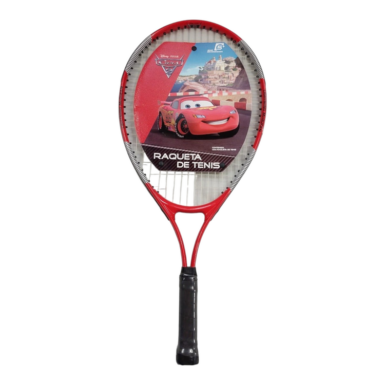 Raqueta de tenis Radach Sports medida 23 de aluminio con diseño de Cars en color rojo para niños