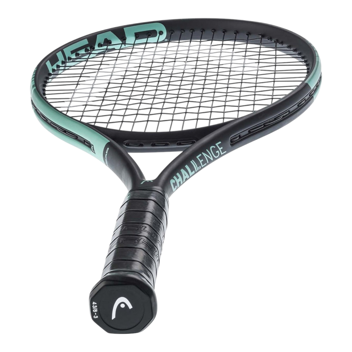 Raqueta de tenis Radach Sports HEAD IG Challenge Team en color negro y verde menta con patrón de encordado 16x19