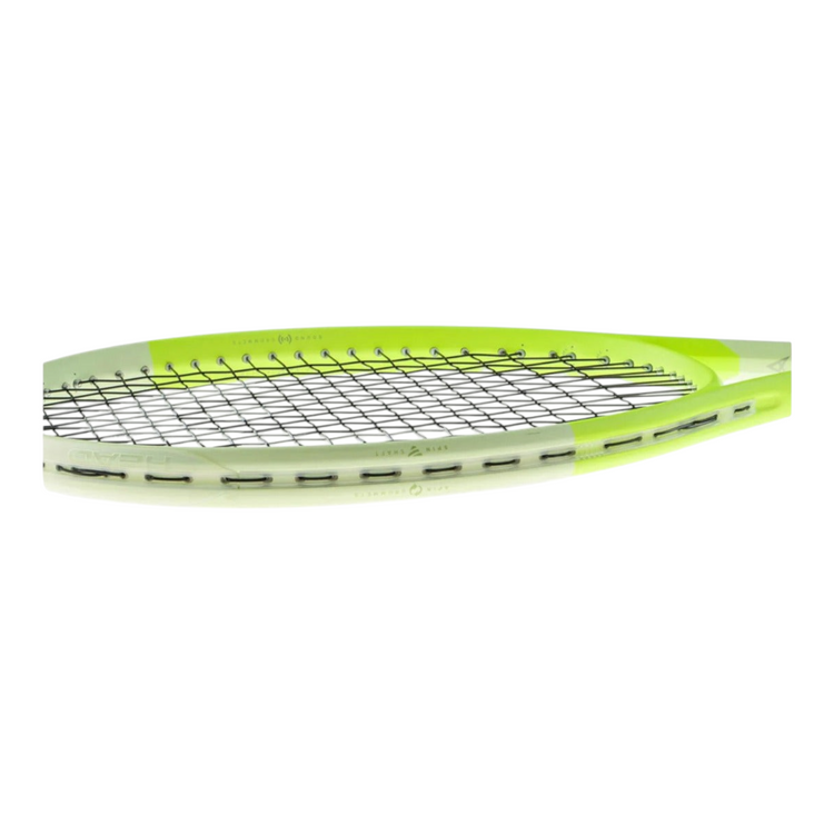 Raqueta de tenis Radach Sports Head Extreme MP 2024 color amarillo neón con tecnología Auxetic 2.0 y ojales de efecto