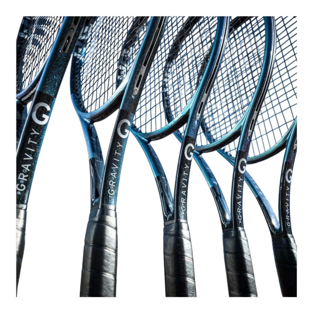 Raquetas de tenis Radach Sports Head Gravity MP 2025 con diseño azul brillante y tecnología Auxetic 2.0