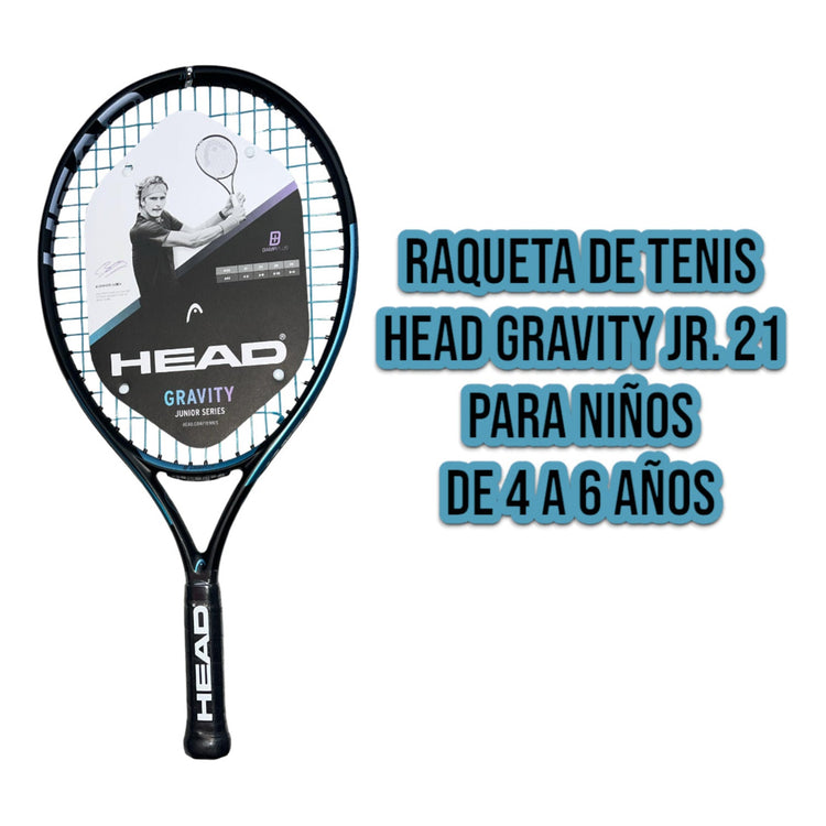 Raqueta de tenis Radach Sports Head Gravity Jr. 21 de grafito para niños, ligera y con tecnología antivibración.