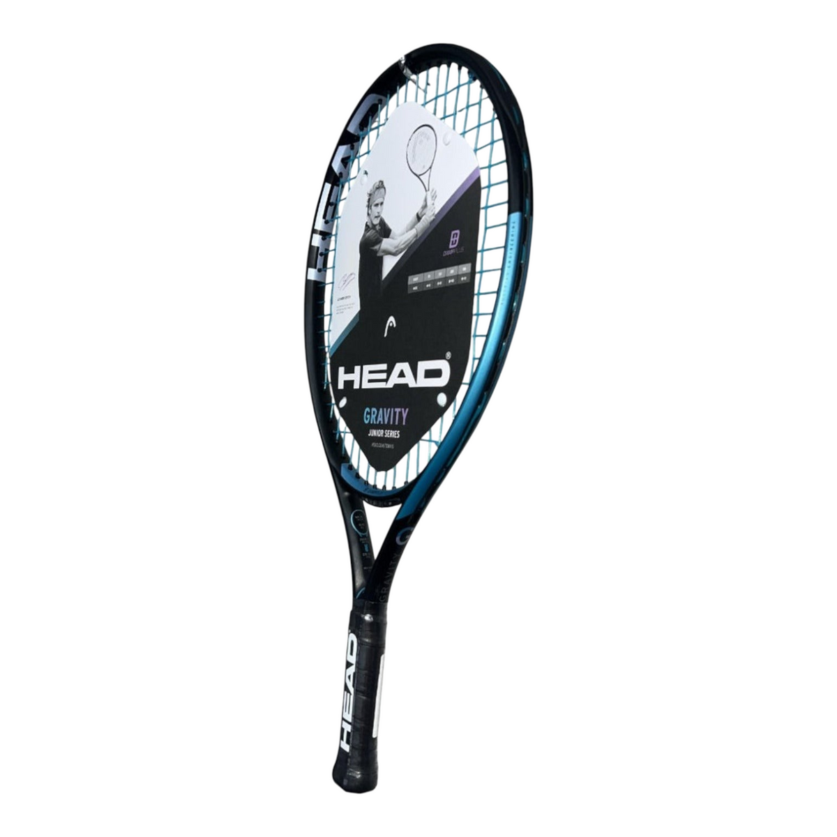 Raqueta de tenis Radach Sports Head Gravity Jr 21 para niños, color negro y azul con tecnología Innegra y DAMPPlus