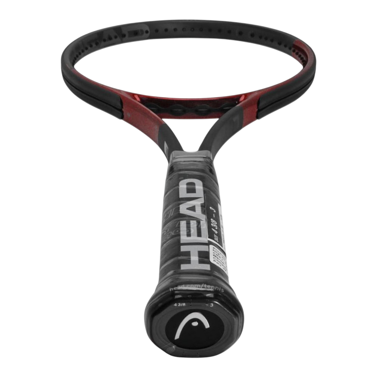 Raqueta de tenis Head Prestige Tour de Radach Sports con marco rojo y negro y empuñadura con logo