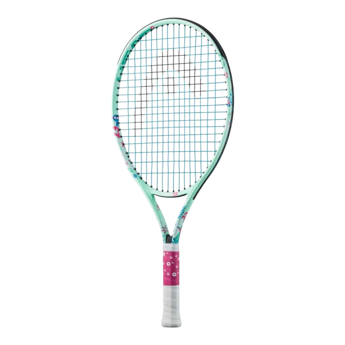 Raqueta de tenis junior Radach Sports Head Coco 23 de aluminio en color verde menta con detalles florales