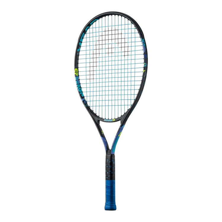 Raqueta de tenis junior Head Novak 25 de Radach Sports para niños de 9 a 10 años en color negro y azul