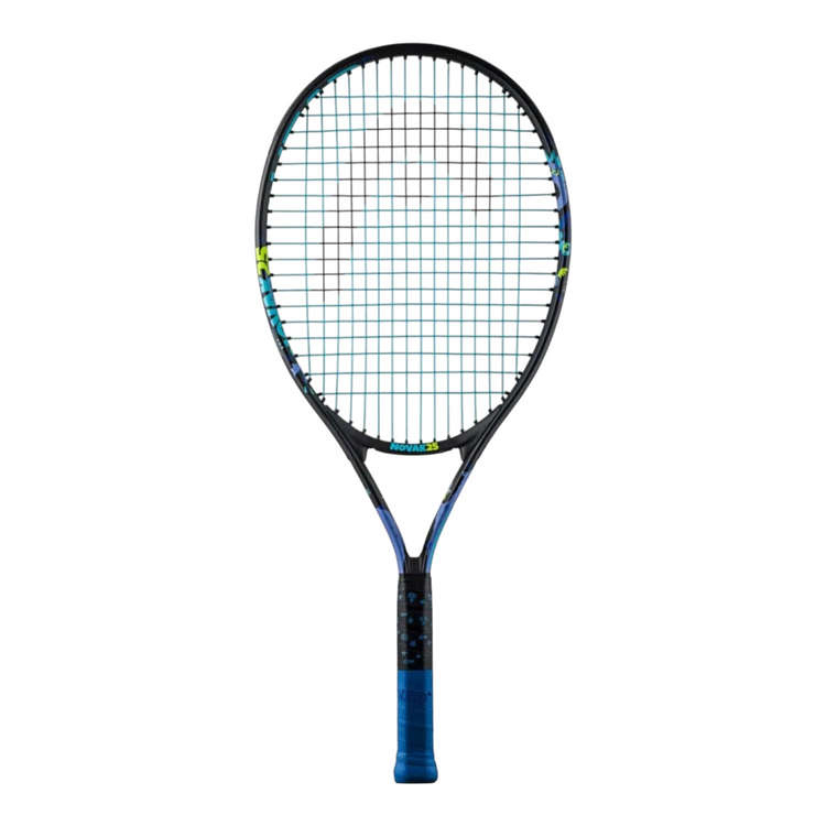 Raqueta de tenis junior Radach Sports Head Novak 25 en color negro y azul para niños de 9 a 10 años