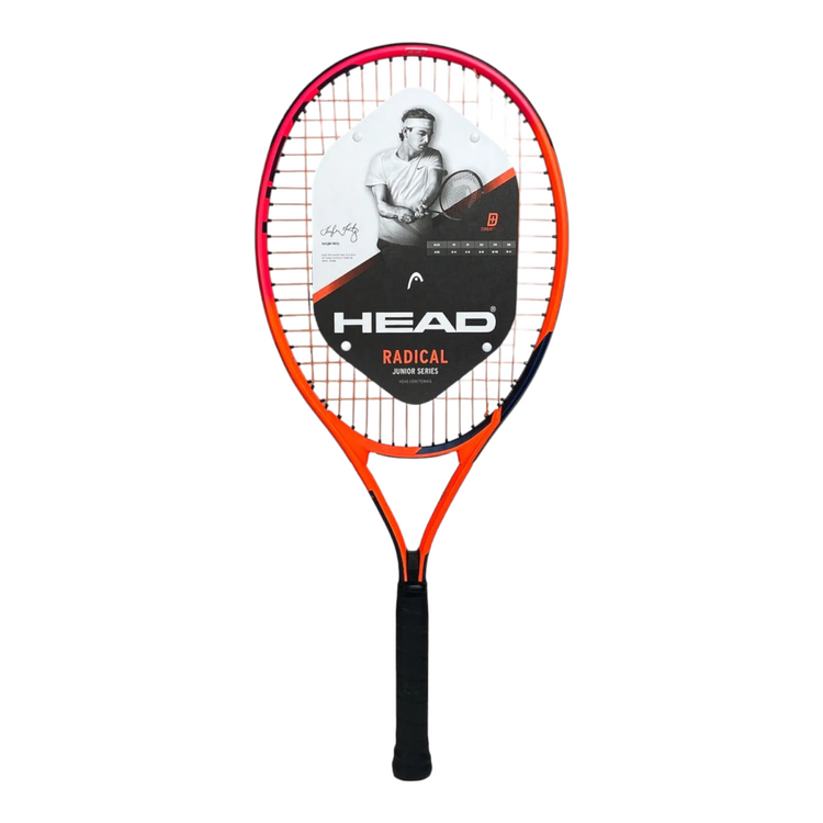 Raqueta de tenis Radach Sports Head Radical Junior 25 de aluminio en color naranja y negro para niños de 8 a 10 años