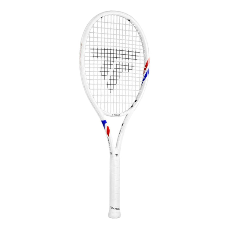 Raqueta de tenis Tecnifibre T-Fight 270g blanca con detalles en azul y rojo, disponible en Radach Sports