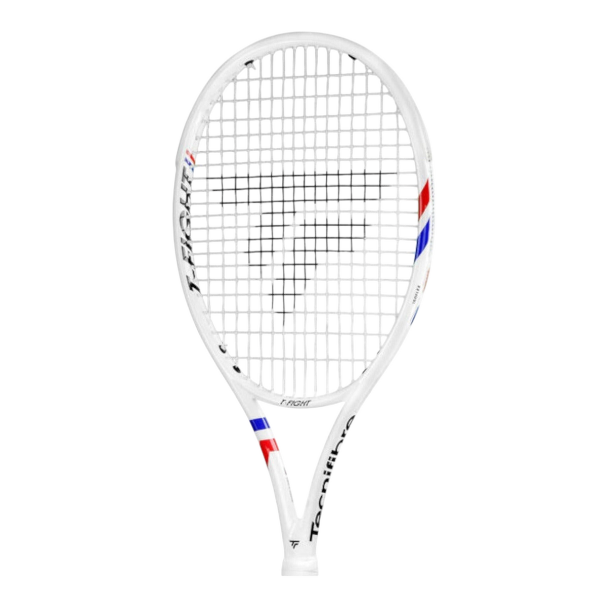 Raqueta de tenis Tecnifibre T-Fight 255g blanca con detalles tricolores, disponible en Radach Sports