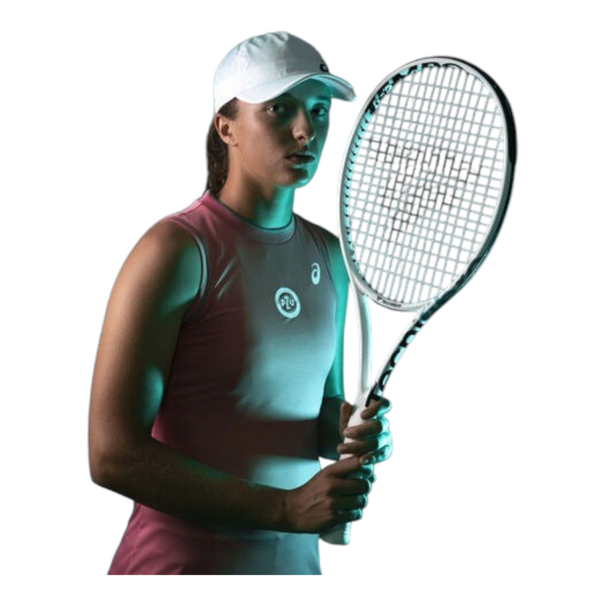 Iga Swiatek con la raqueta de tenis Tecnifibre Tempo 298 de Radach Sports en acabado brillante