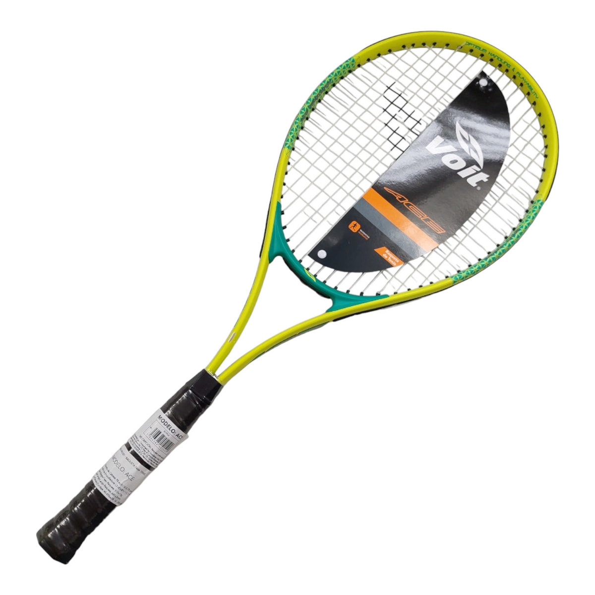 Raqueta de tenis Radach Sports Voit Sr Ace amarilla y verde de aluminio para adultos con encordado profesional