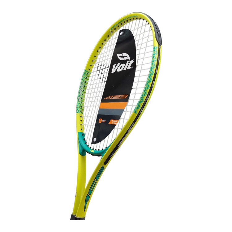 Raqueta de tenis Radach Sports Voit Sr Ace en color amarillo vibrante con diseño ergonómico y encordado profesional