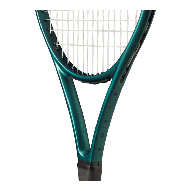 Raqueta de tenis junior Radach Sports Wilson Blade 25 V9 en color verde esmeralda con cordaje Wilson Sensation