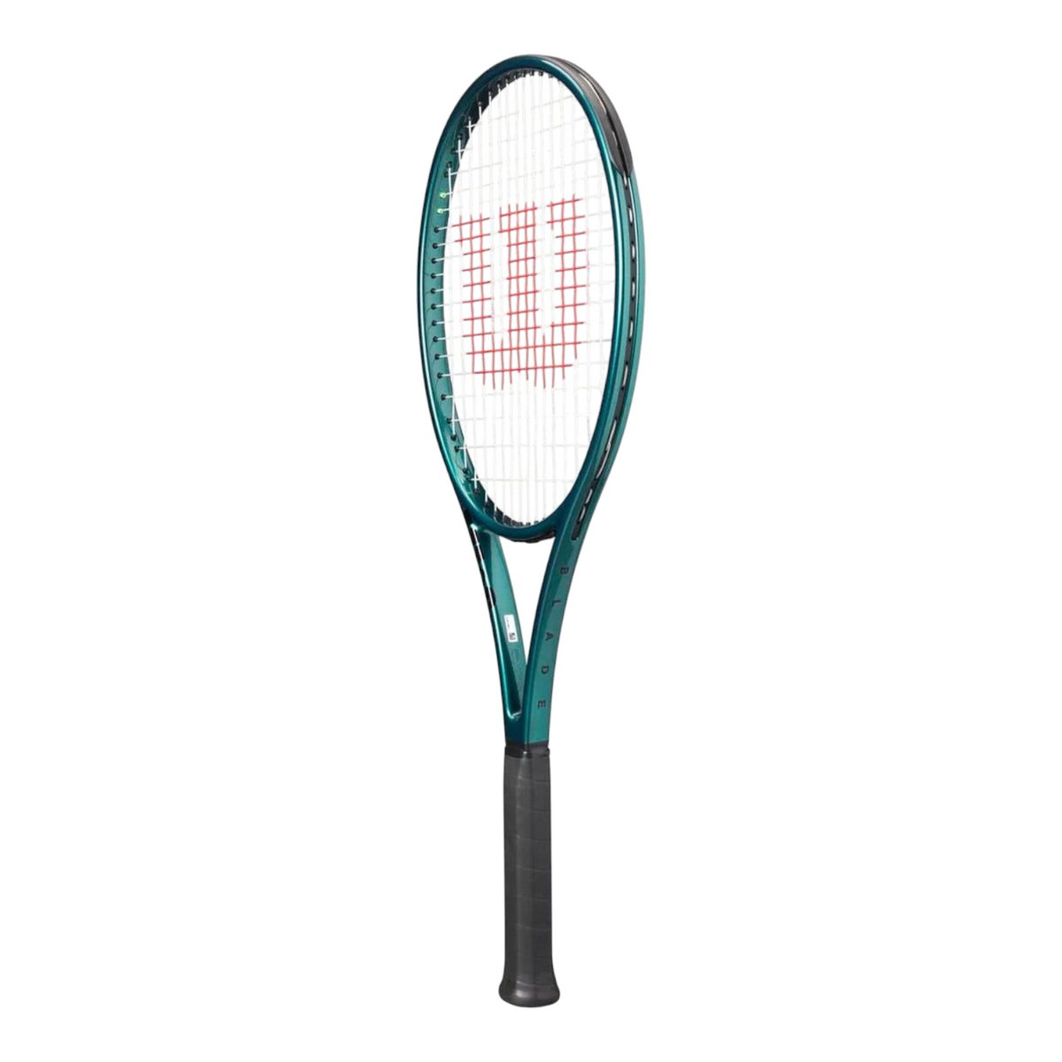 Raqueta de tenis Radach Sports Wilson Blade Pro 98 V9 en color verde esmeralda con patrón de encordado 16x19