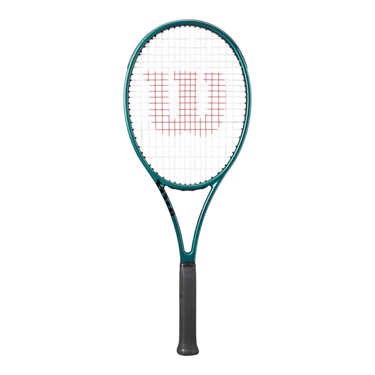 Raqueta de tenis Radach Sports Wilson Blade Pro 98 V9 en color verde esmeralda con patrón de encordado 16x19