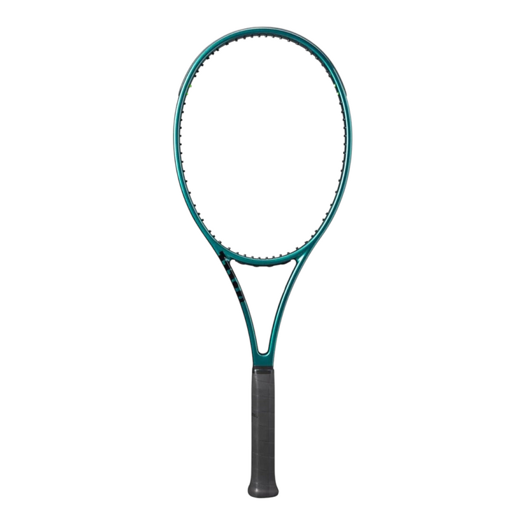 Raqueta de tenis Radach Sports Wilson Blade Pro 98 V9 en color verde esmeralda con patrón de encordado 16x19